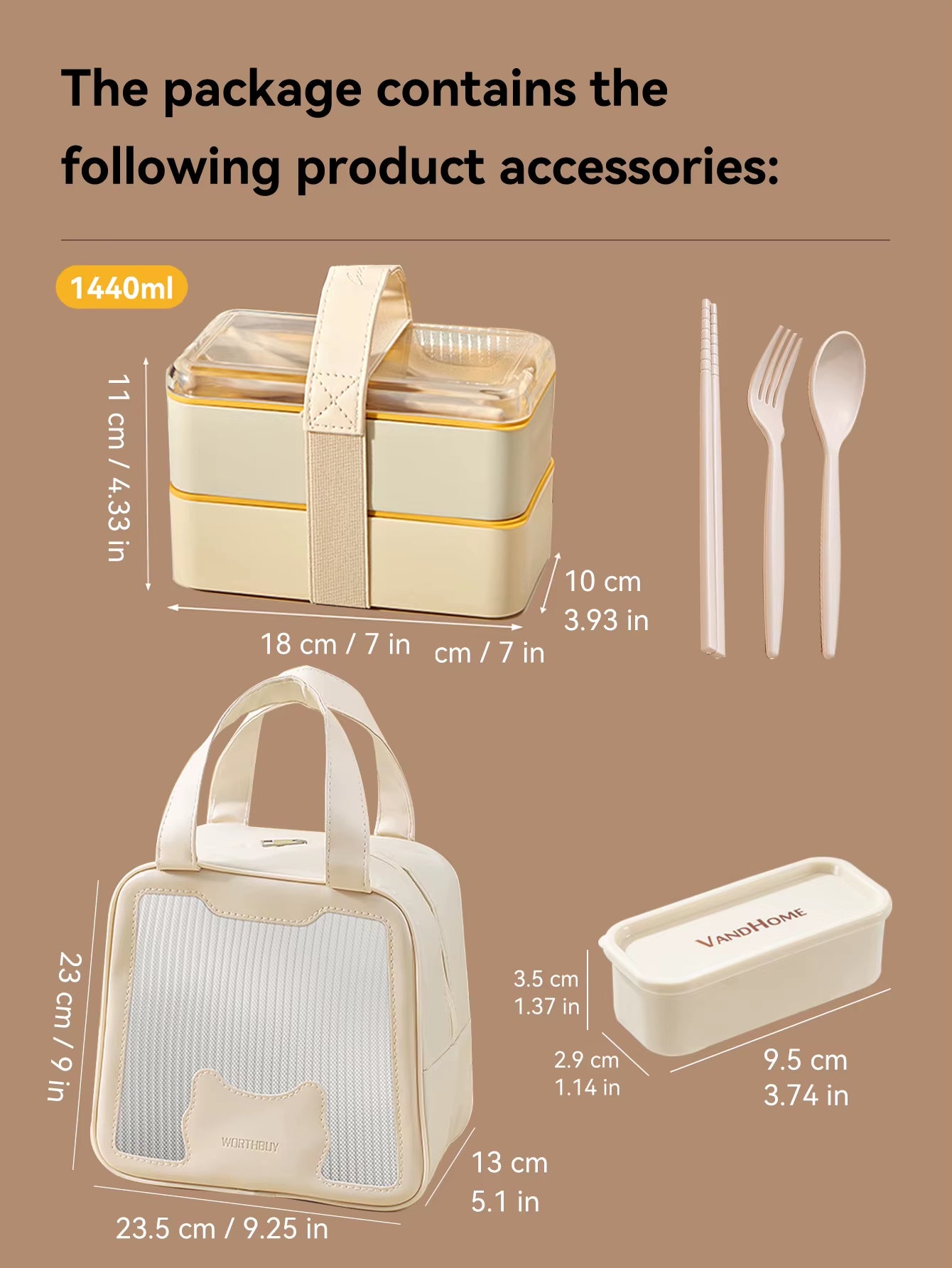 Portable Lunch Box Microwave Safe Plastic Bento Box with Compartments & Sauce Box Stackable Salad Fruit Food Container