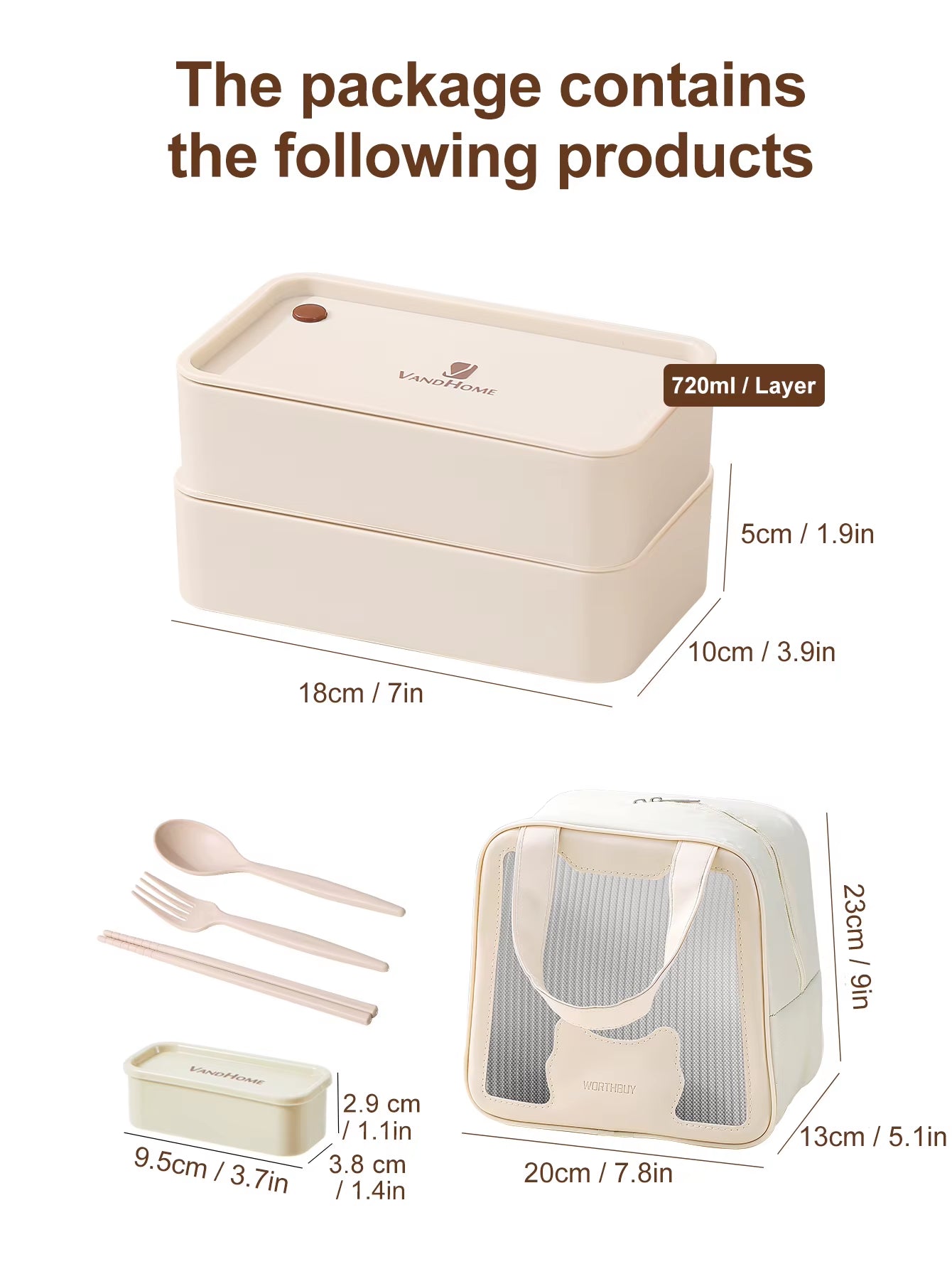 Portable Lunch Box Microwave Safe Plastic Bento Box with Compartments & Sauce Box Stackable Salad Fruit Food Container