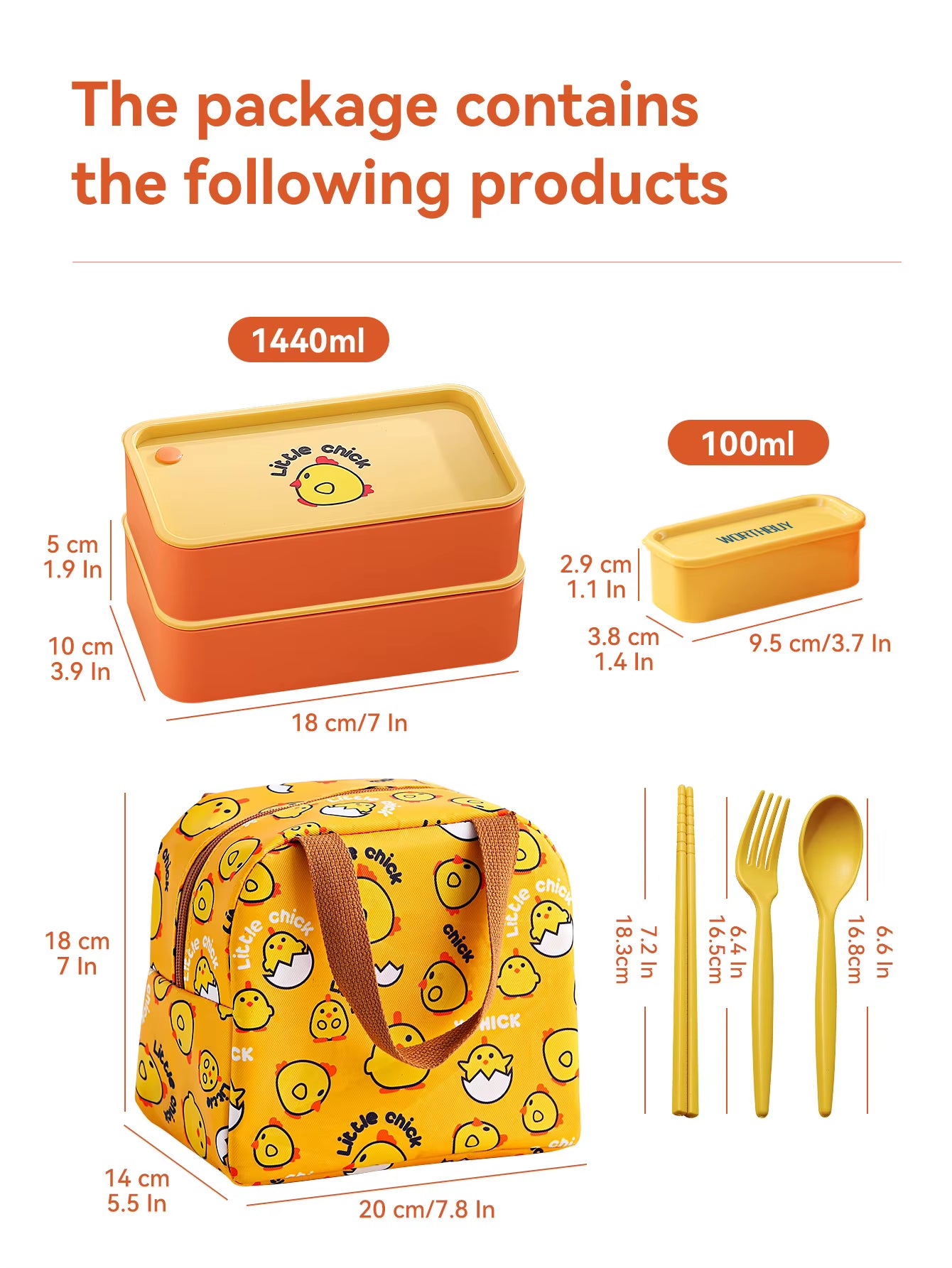 Portable Lunch Box Microwave Safe Plastic Bento Box with Compartments & Sauce Box Stackable Salad Fruit Food Container